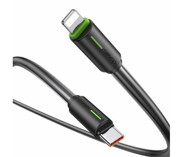 USAMS USB-C/Lightning 1m 30W czarny/black - 1471722 - zdjęcie